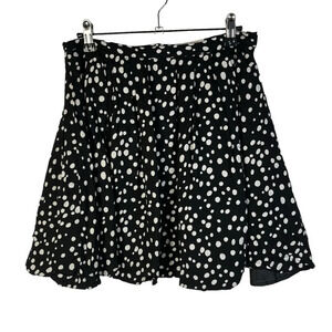 Forever 21 Black & White Polka Dot Pleated Mini Skirt S